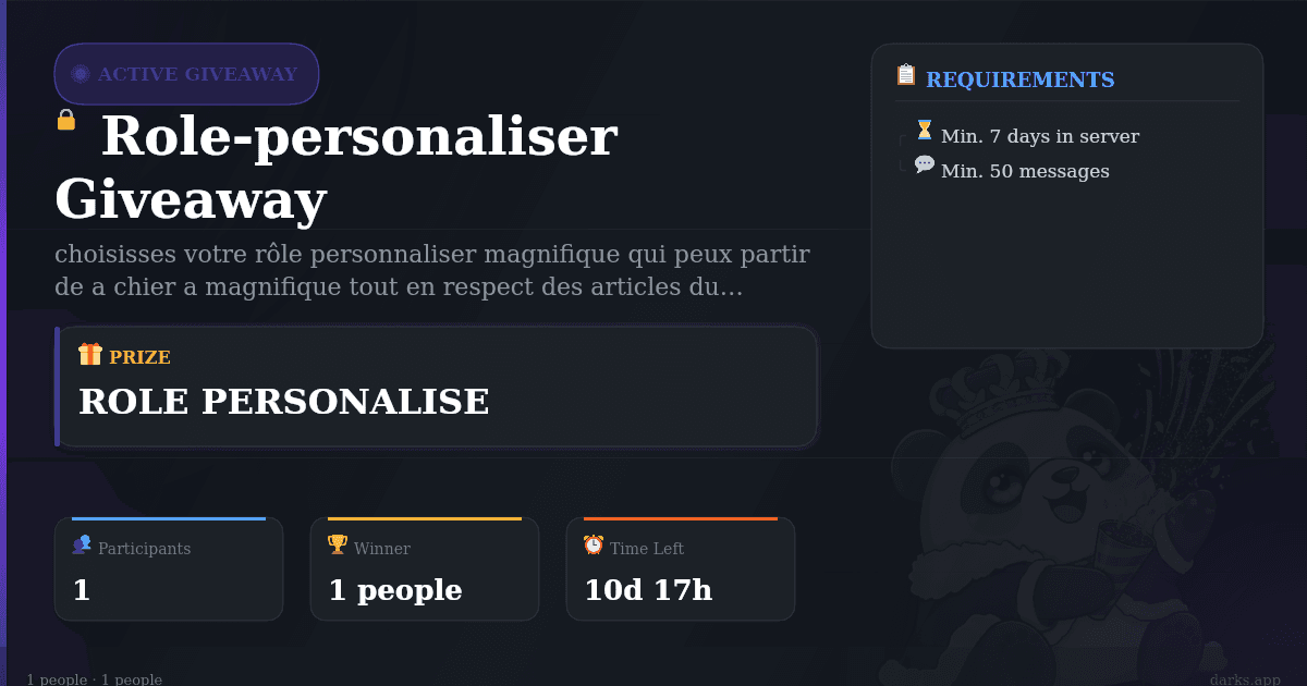 🔒 Role-personaliser Giveaway giveaway canvas design
