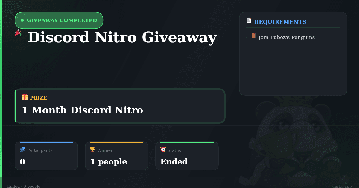 🎉 Discord Nitro Giveaway giveaway canvas design